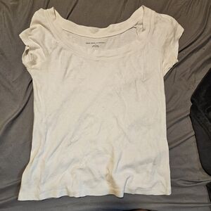 New York & Company Women's Size Medium White Short Sleeve Top